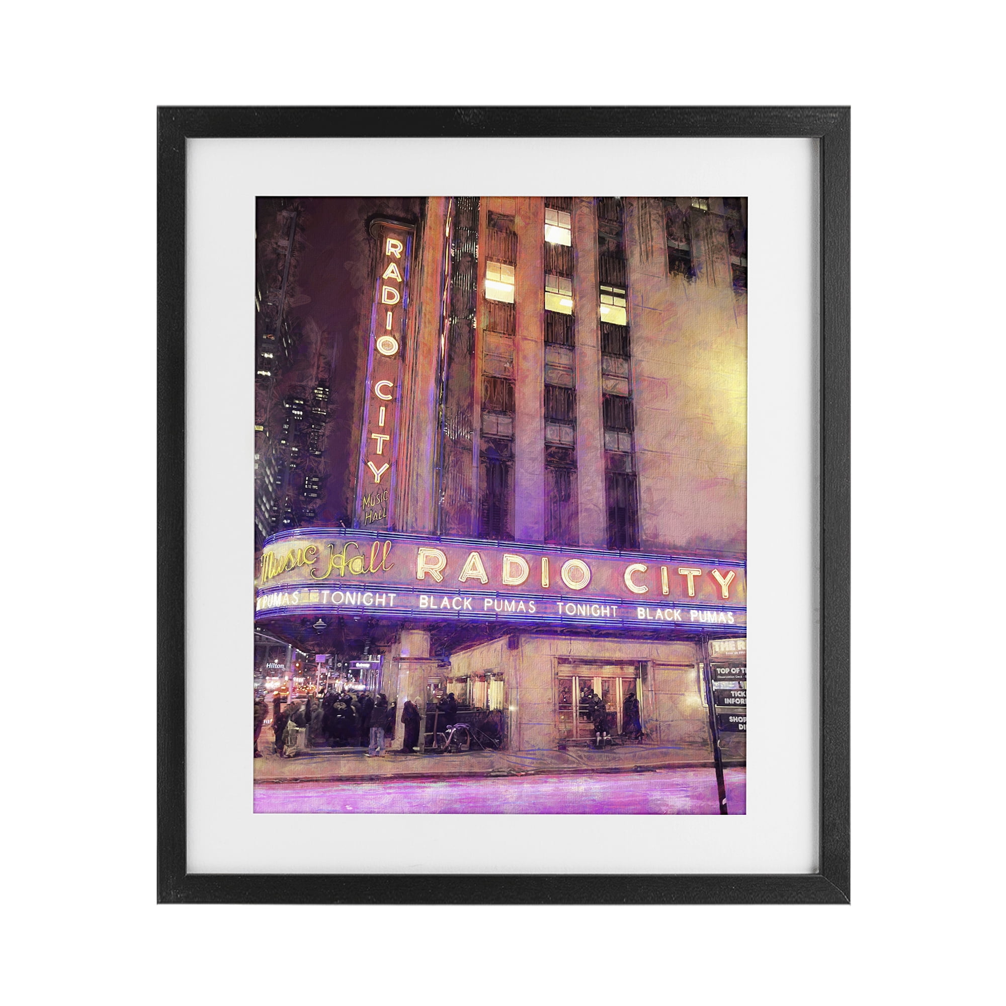 Stupell Industries Radio City Music Hall Black Framed Print Under Glass, design by Grotto Studios