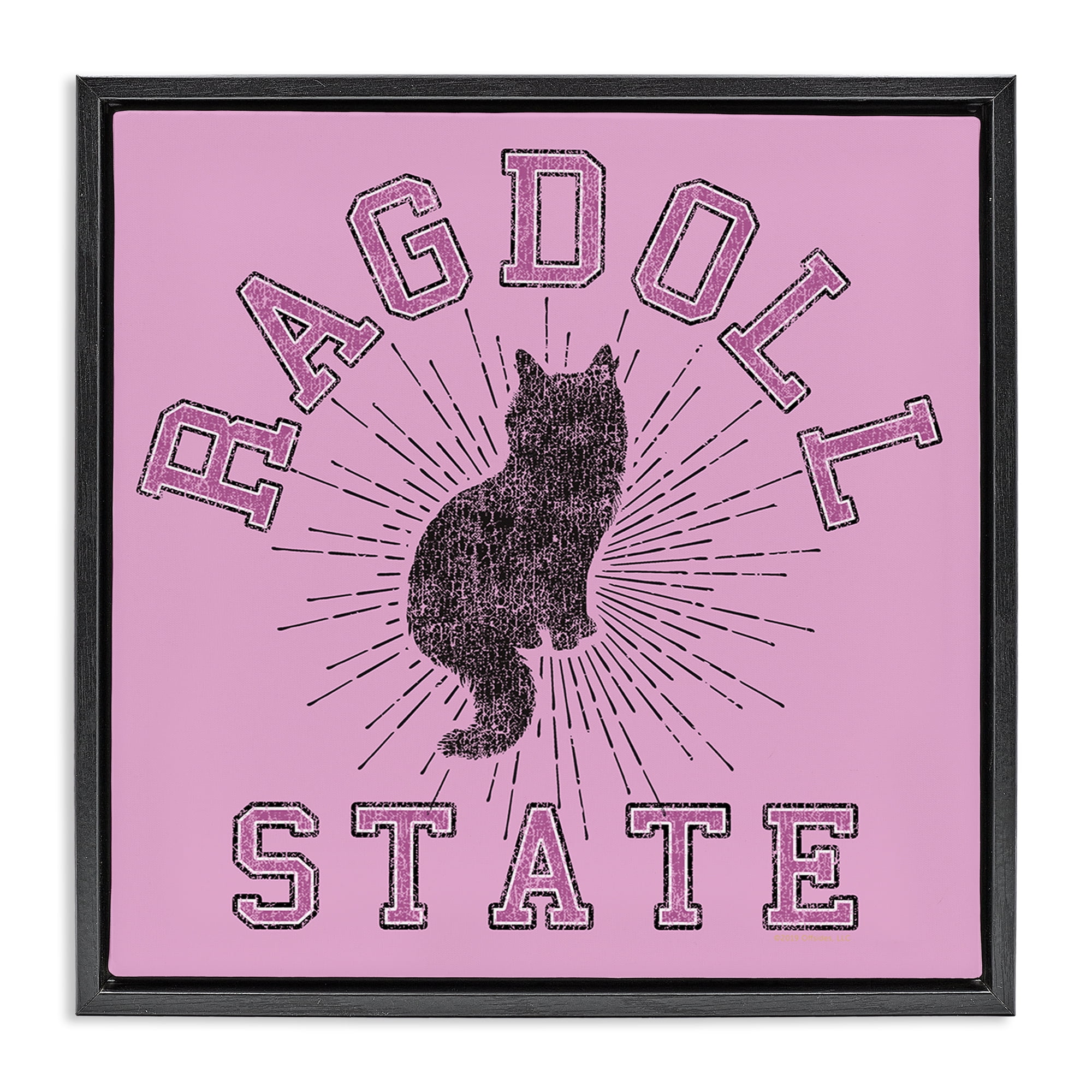 Stupell Industries Ragdoll Cat State Animals Painting Black Floater Framed Canvas Art Print Wall Art, 18 x 18