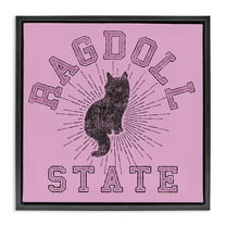 Stupell Industries Ragdoll Cat State Animals Painting Black Floater Framed Canvas Art Print Wall Art, 18 x 18