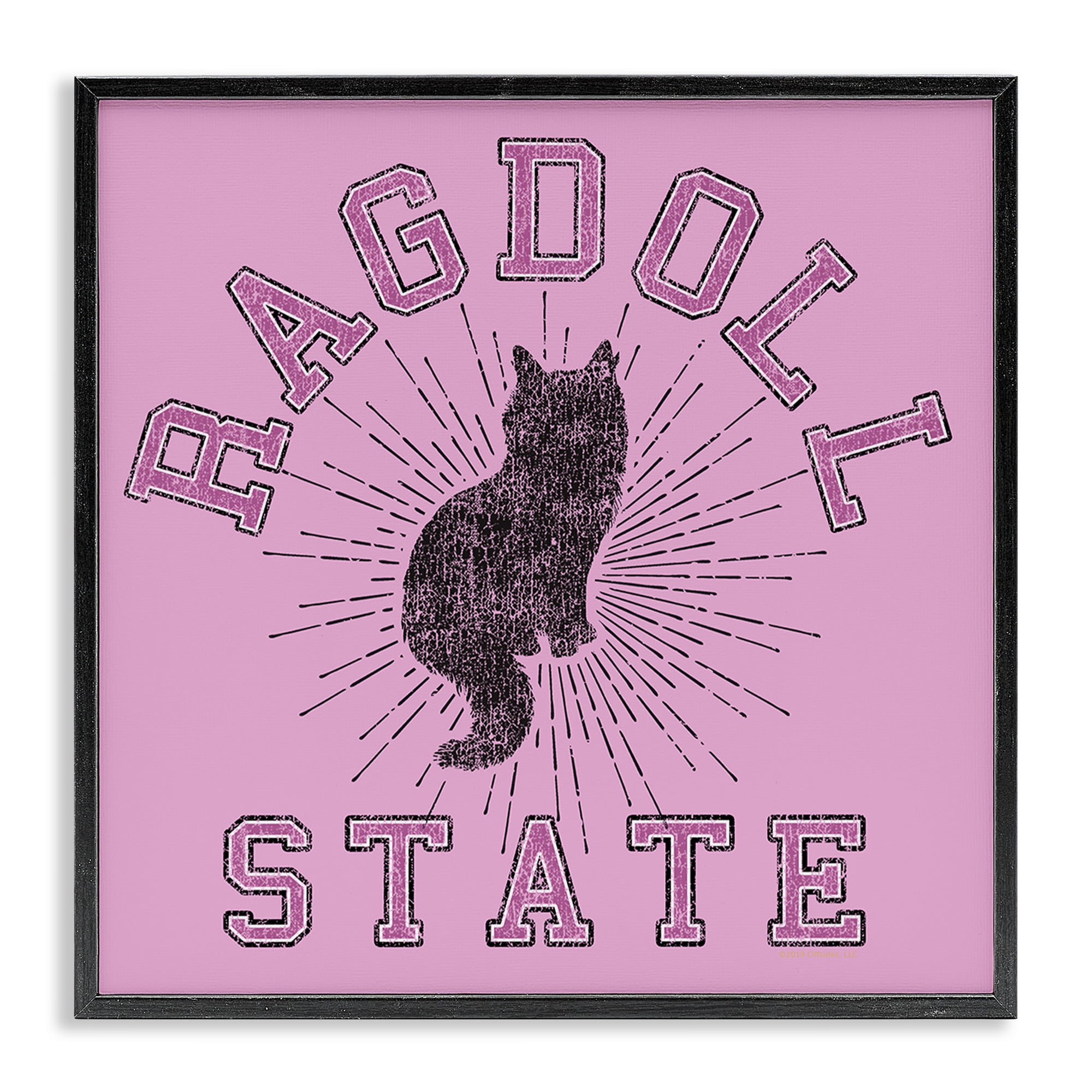 Stupell Industries Ragdoll Cat State Animals Painting Black Framed Art Print Wall Art, 24 x 24