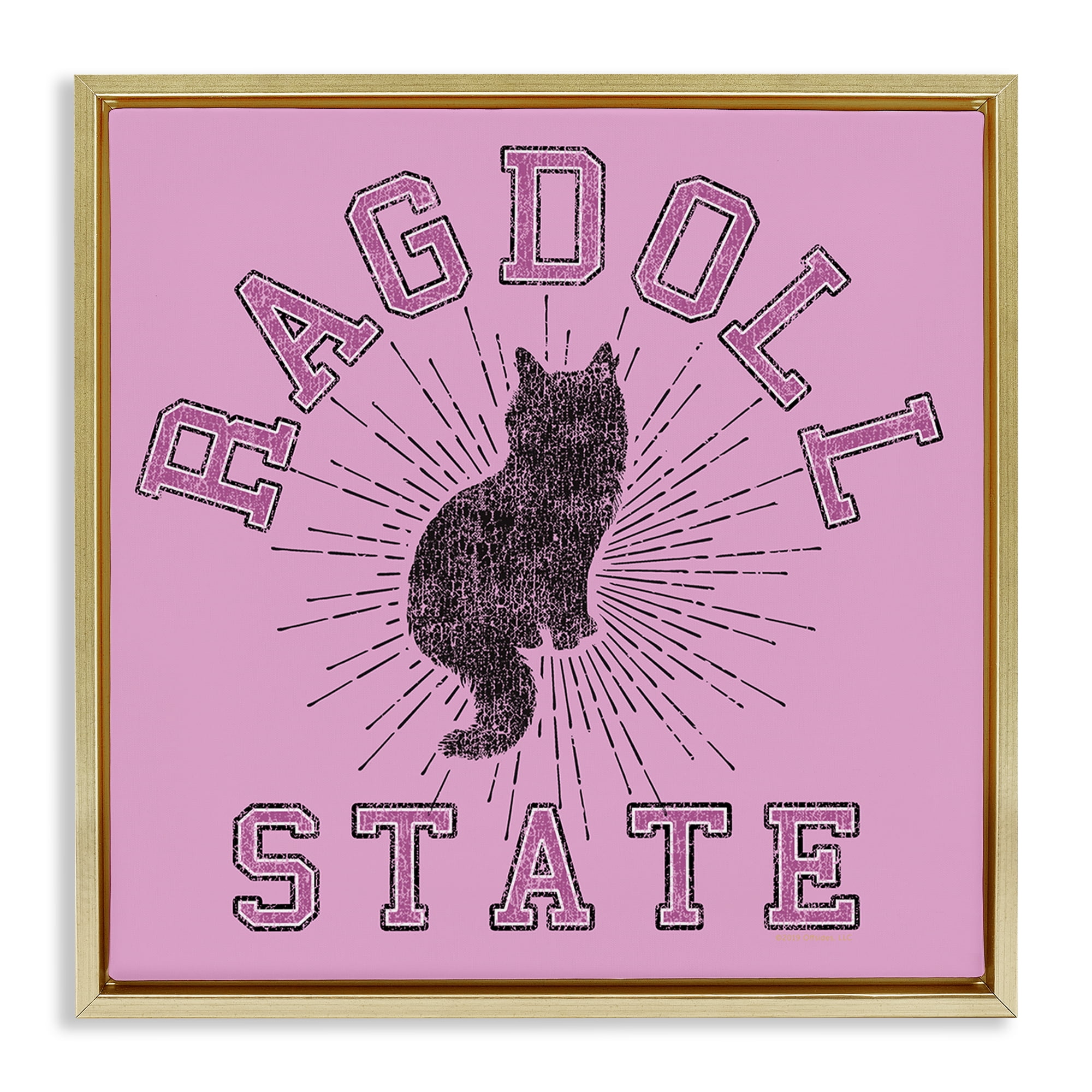Stupell Industries Ragdoll Cat State Animals Painting Gold Floater Framed Canvas Art Print Wall Art, 25 x 25