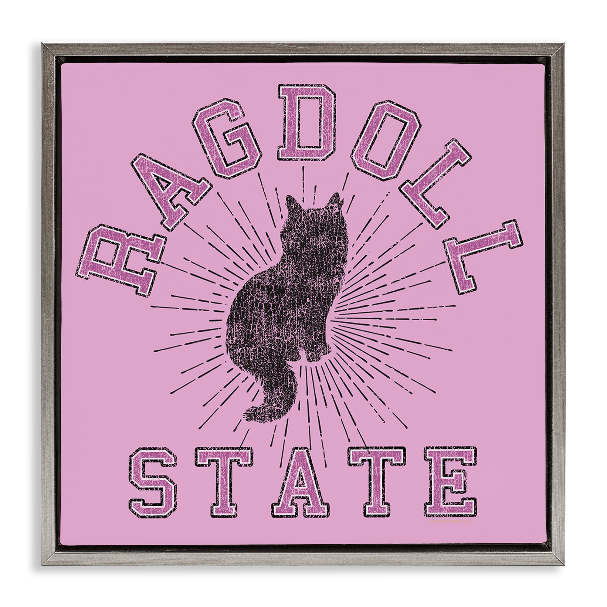 Stupell Industries Ragdoll Cat State Animals Painting Gray Floater Framed Canvas Art Print Wall Art, 25 x 25