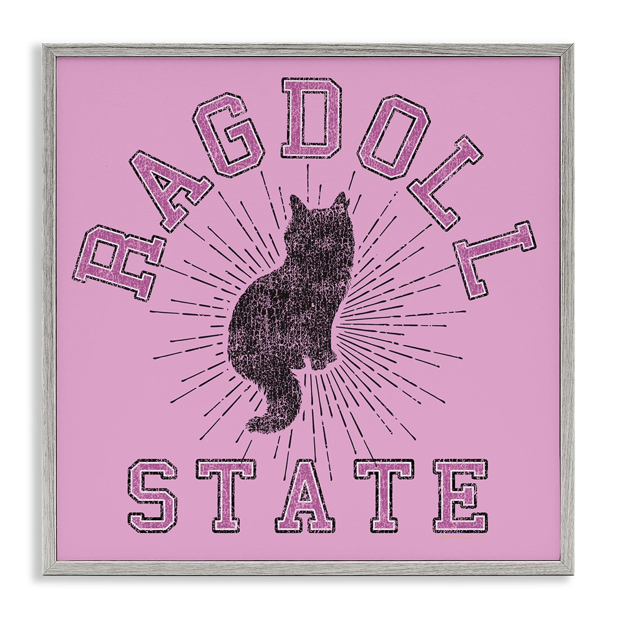 Stupell Industries Ragdoll Cat State Animals Painting Gray Framed Art Print Wall Art, 12 x 12