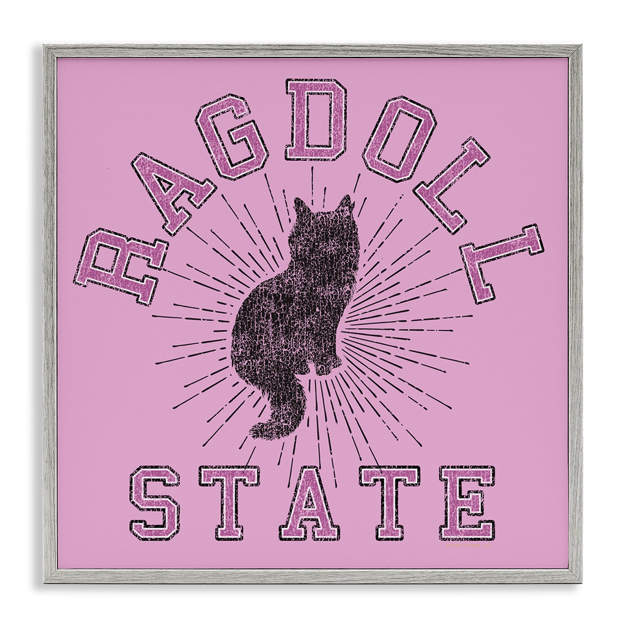Stupell Industries Ragdoll Cat State Animals Painting Gray Framed Art Print Wall Art, 24 x 24