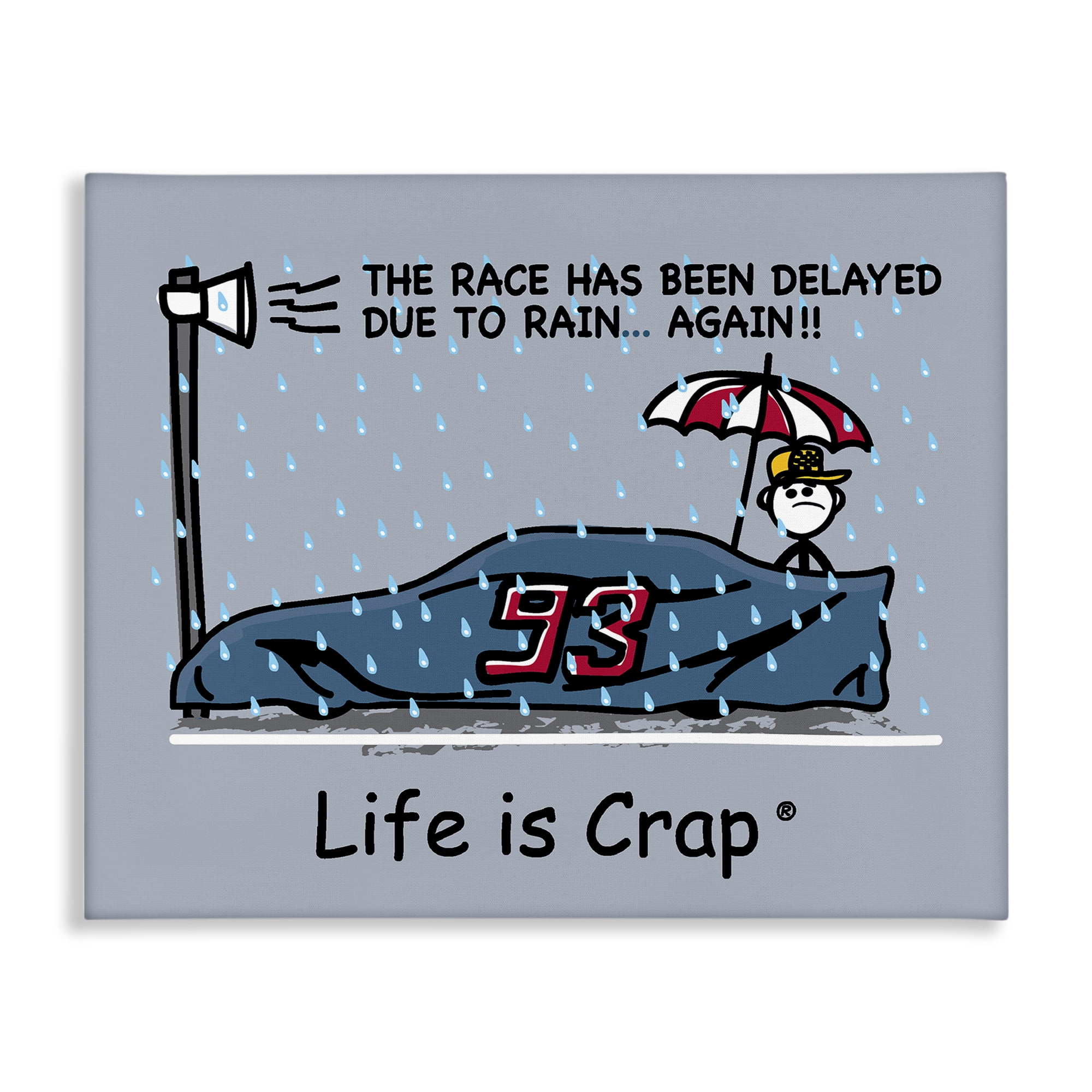 Stupell Industries Rain Delayed Race Novelty & Humor Painting Wrapped Canvas Art Print Wall Art, 30 x 24