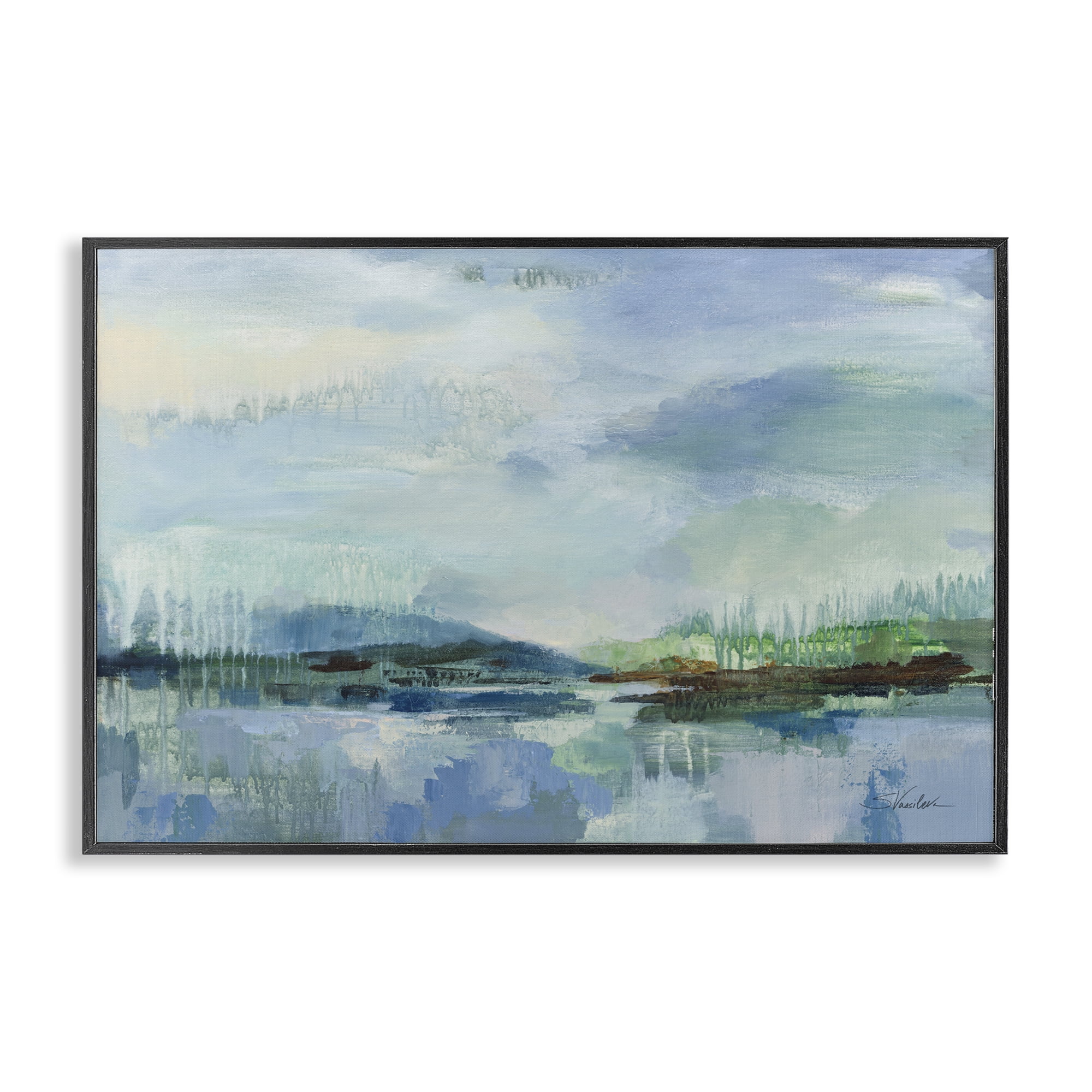 Stupell Industries Rain Over The Lagoon Black Framed Giclee Art, design by Silvia Vassileva