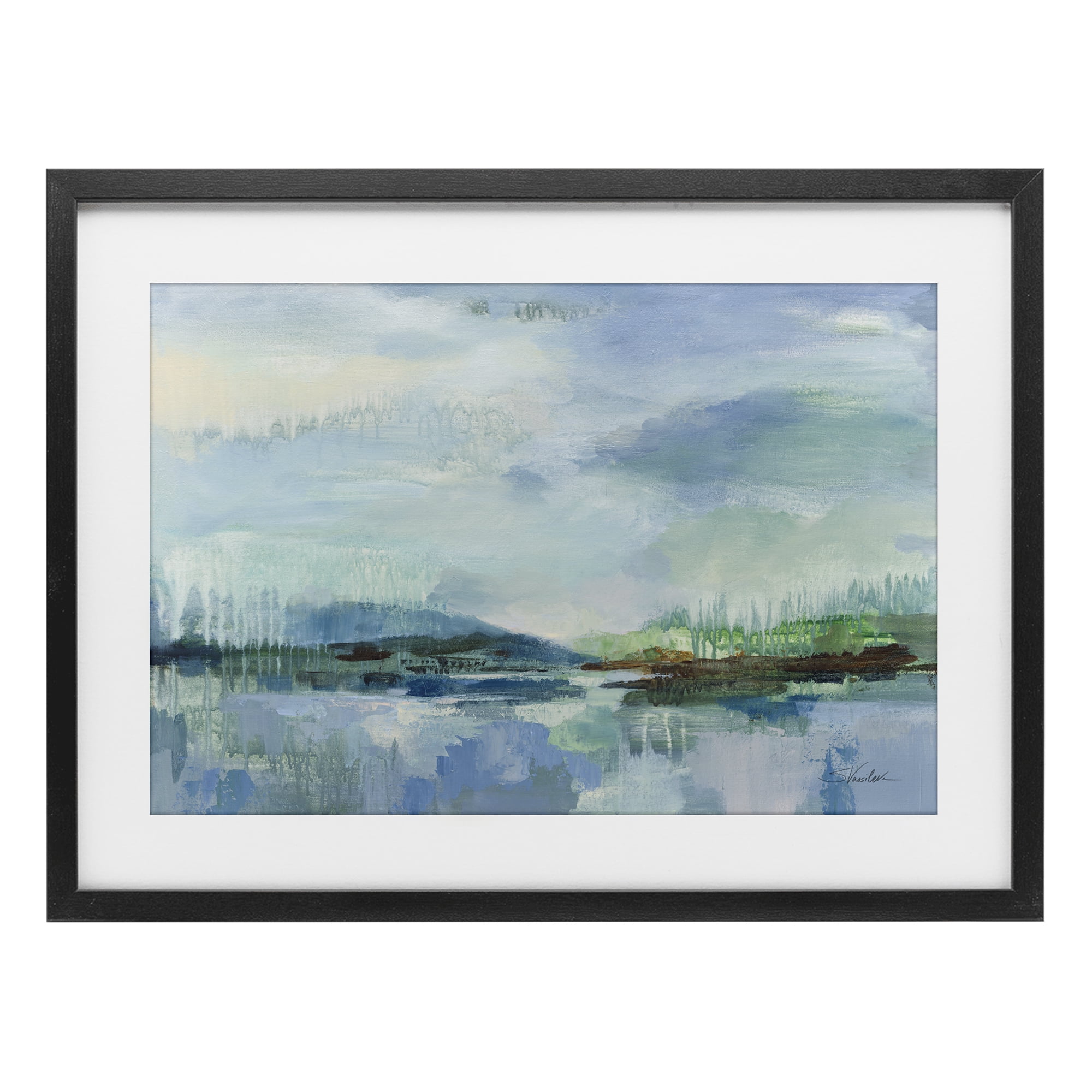 Stupell Industries Rain Over The Lagoon Black Framed Print Under Glass, design by Silvia Vassileva