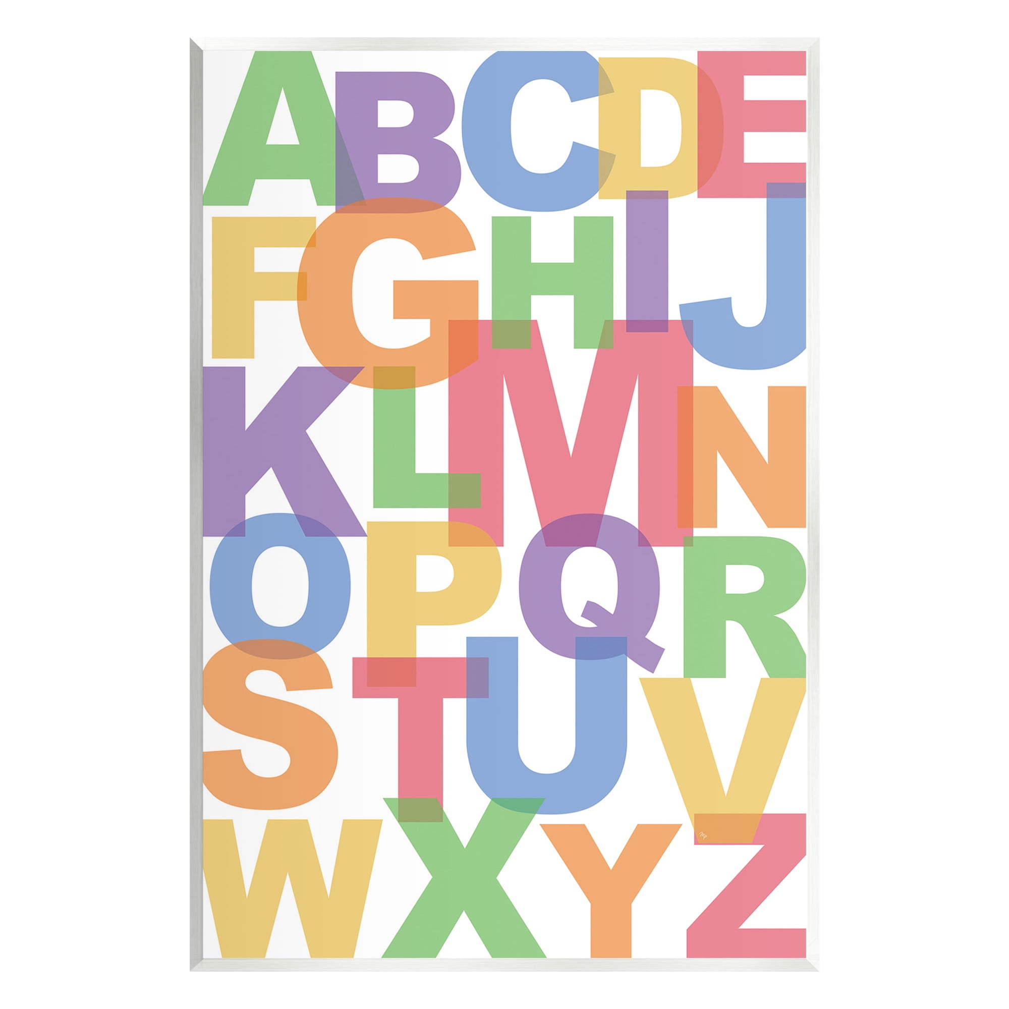 Stupell Industries Rainbow Alphabet Typography Typography Painting Unframed Art Print Wall Art, 10 x 15