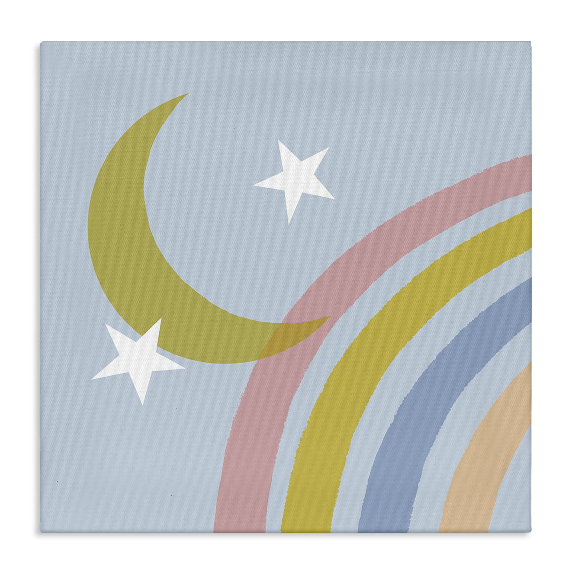 Stupell Industries Rainbow And Moon Shape Landscape & Nature Painting Wrapped Canvas Art Print Wall Art, 17 x 17