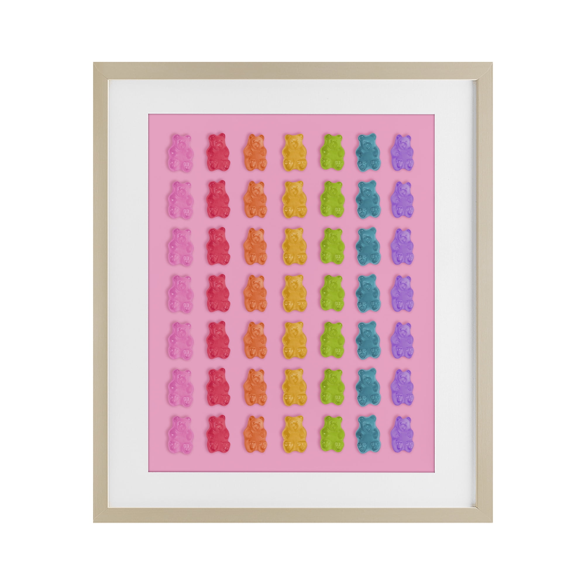 Stupell Industries Rainbow Bears in Stripes Birch Framed Print Under Glass, design by LISH Creative