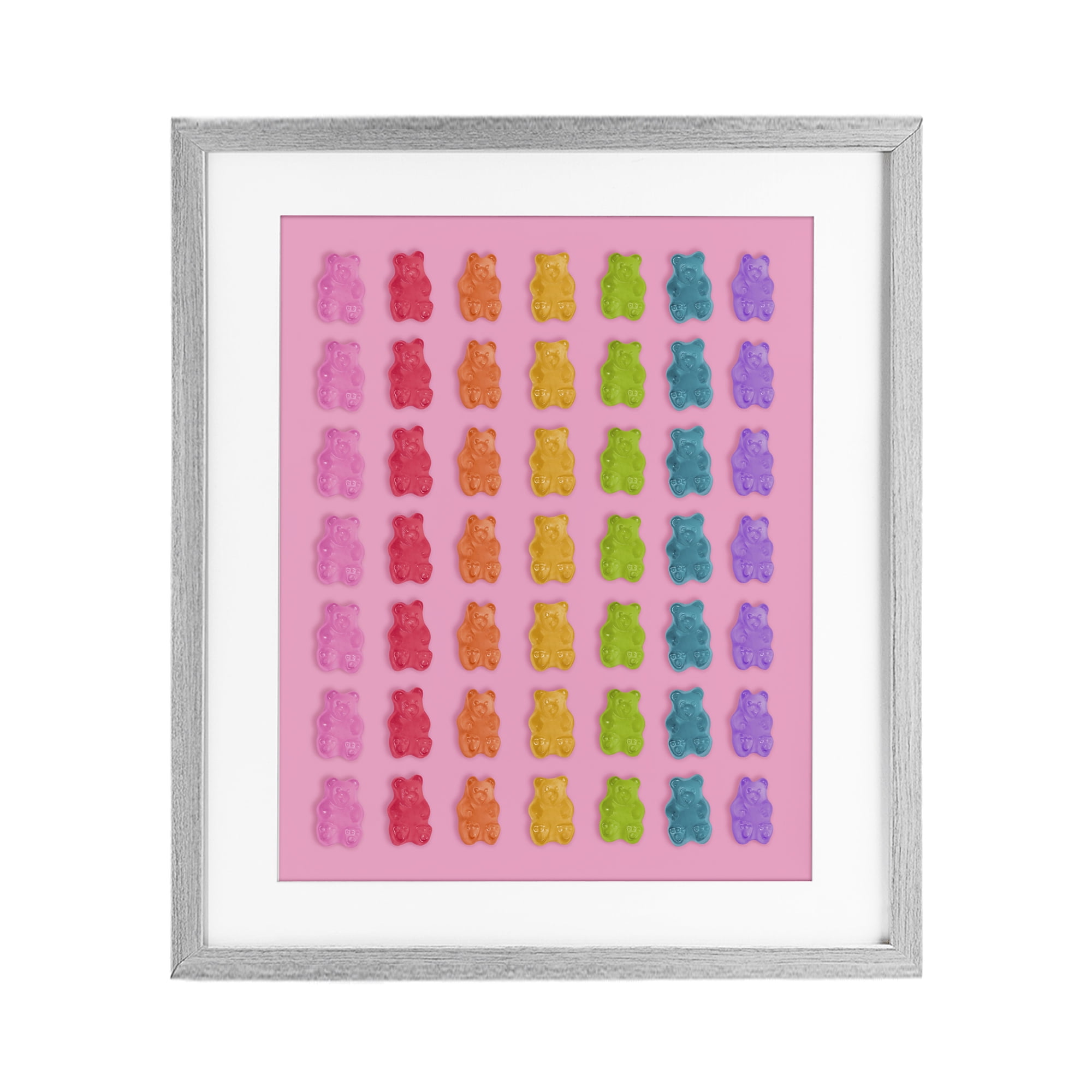Stupell Industries Rainbow Bears in Stripes Gray Framed Print Under Glass, design by LISH Creative
