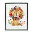 thumbnail image 1 of Stupell Industries Rainbow Blooms Lion Animals Painting Black Floater Framed Canvas Art Print Wall Art, 17 x 21, 1 of 10