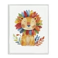 thumbnail image 1 of Stupell Industries Rainbow Blooms Lion Animals Painting White Framed Art Print Wall Art, 24 x 30, 1 of 2
