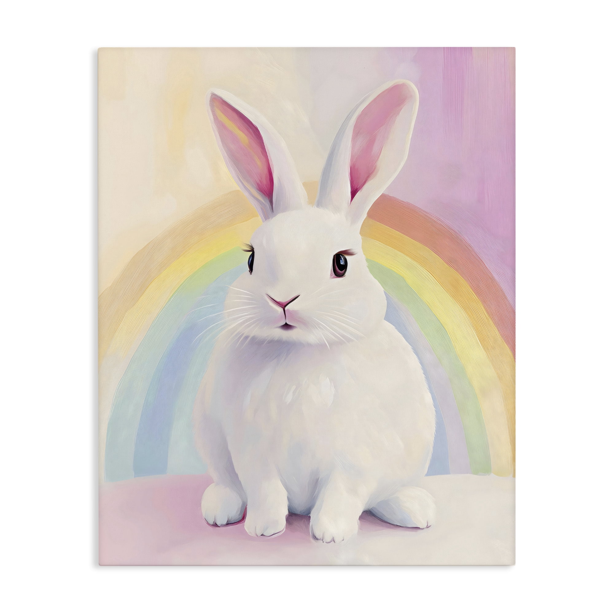 Stupell Industries Rainbow Bunny in Pastel Hues Canvas Wall Art, design by The Prints Vibe