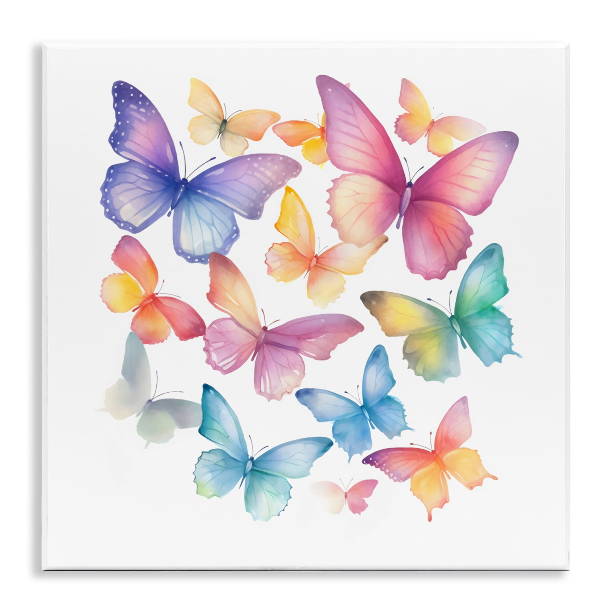 Stupell Industries Rainbow Butterflies Rabble Wall Plaque Art, design by Creative Studio