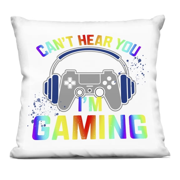 Stupell Industries Rainbow Can't Hear You Gaming Decorative Printed Throw Pillow, design by Kim Allen