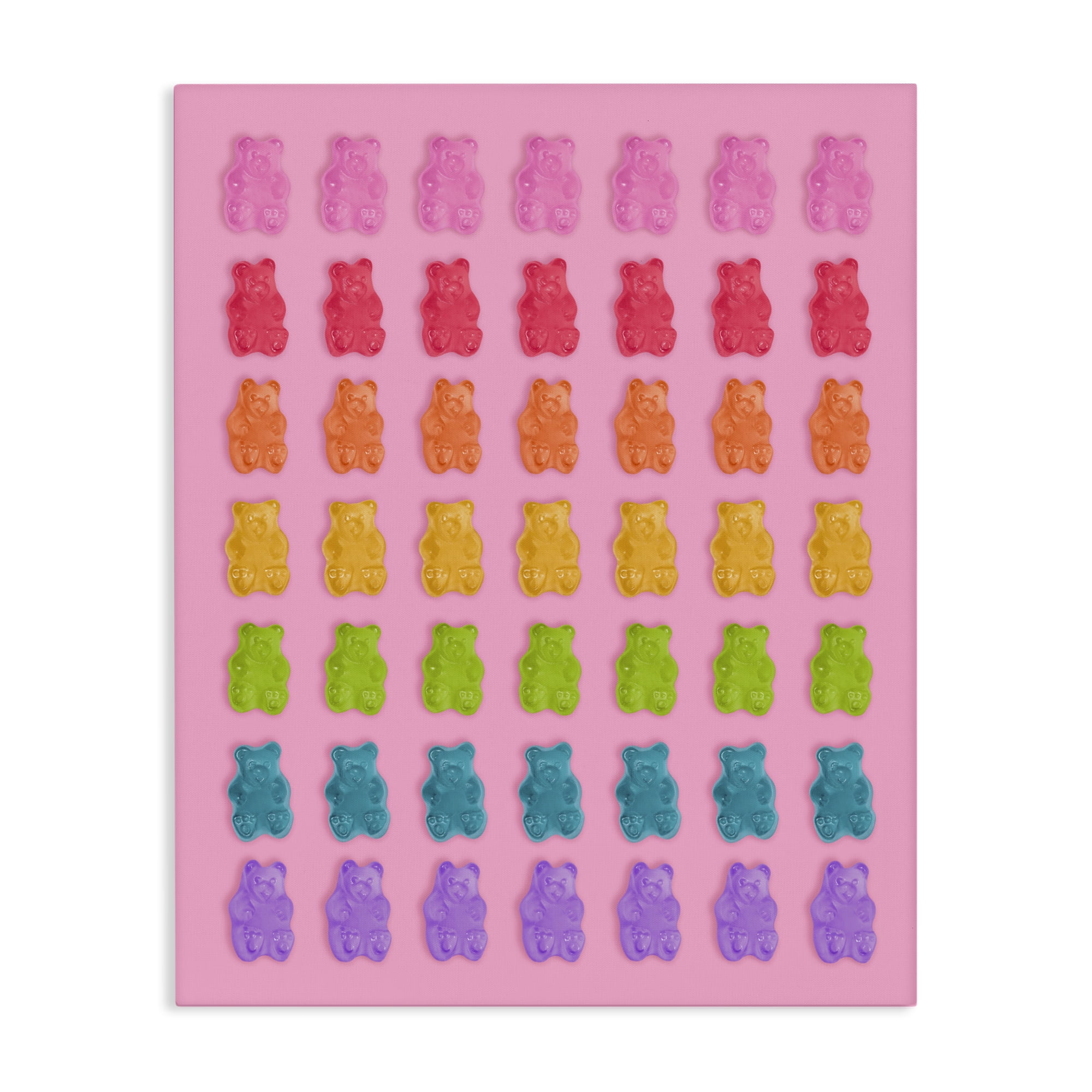 Stupell Industries Rainbow Candy Bears on Pink Canvas Wall Art, design by LISH Creative