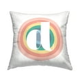 thumbnail image 1 of Stupell Industries Rainbow Circle Letter D Square Decorative Printed Throw Pillow, 18 x 18, 1 of 4