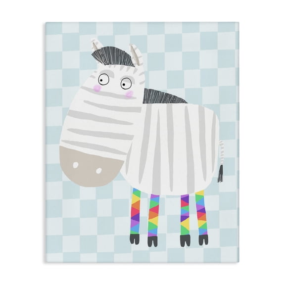 Stupell Industries Rainbow Geometric Zebra Canvas Wall Art design by Carla Daly, 40 x 30