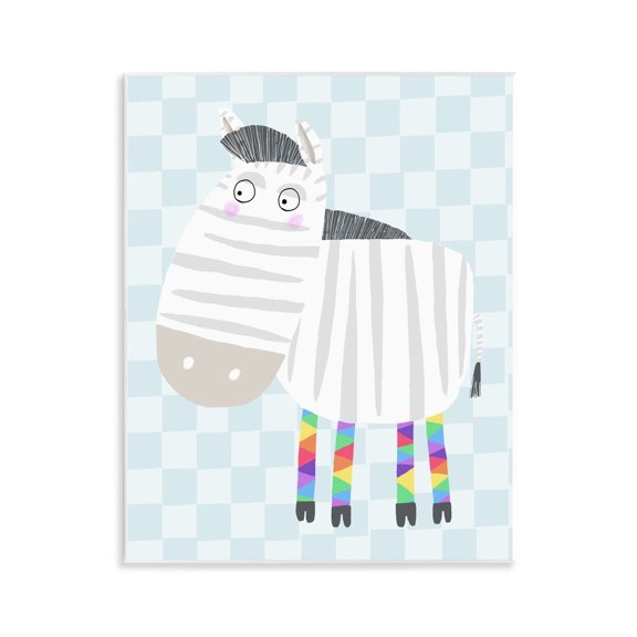 Stupell Industries Rainbow Geometric Zebra Wall Plaque Art design by Carla Daly, 14 x 11