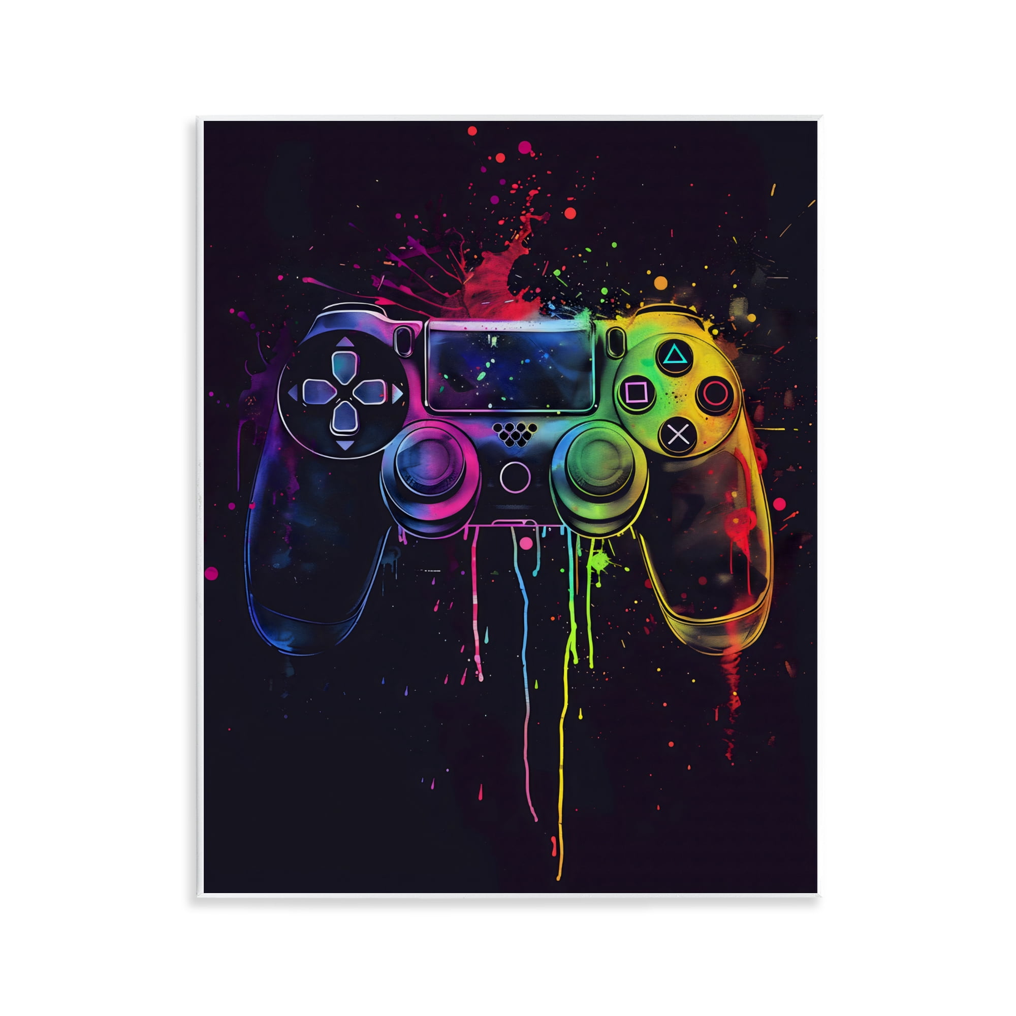 Stupell Industries Rainbow Glow Gaming Controller Wall Plaque Art, design by Creative Studio