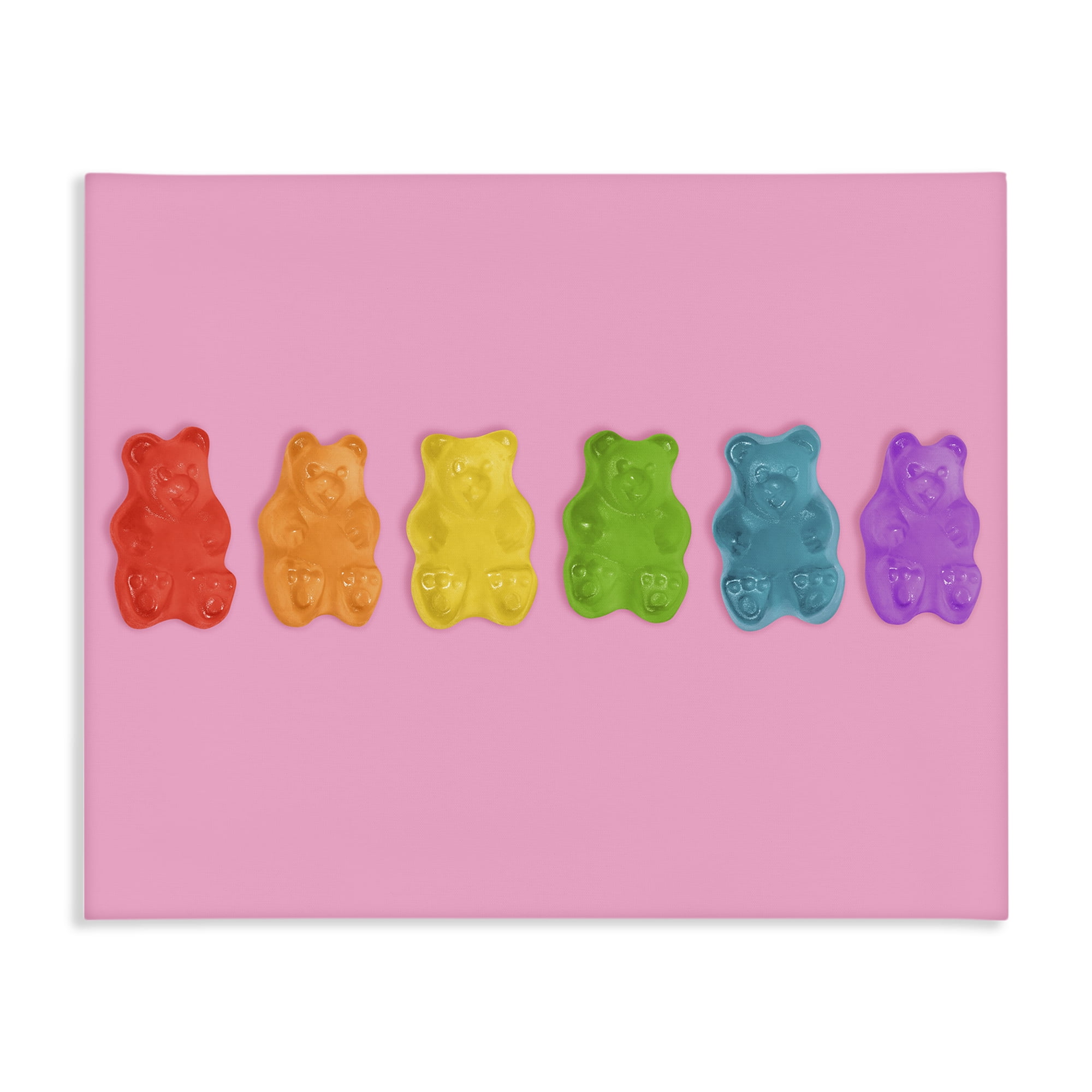Stupell Industries Rainbow Gummy Bears on Pink Canvas Wall Art, design by LISH Creative