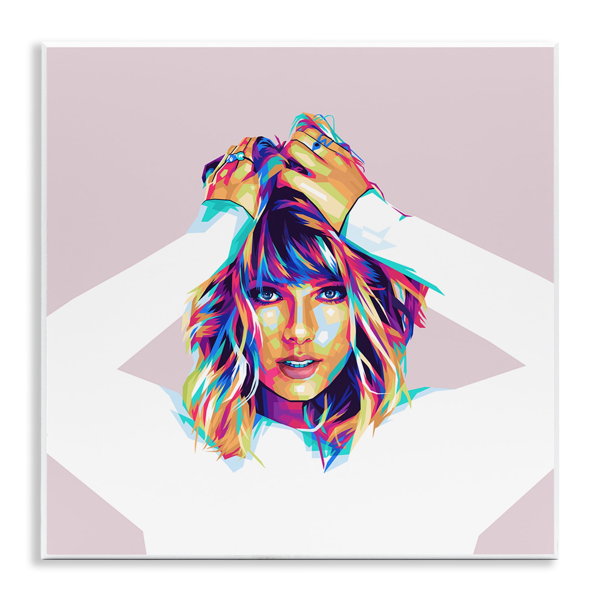 Stupell Industries Rainbow Haired Taylor People Painting Unframed Art Print Wall Art, 12 x 12