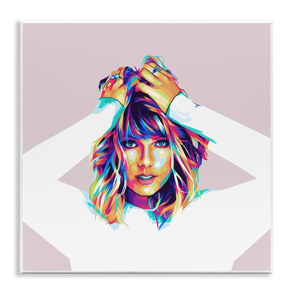 Stupell Industries Rainbow Haired Taylor People Painting Unframed Art Print Wall Art, 12 x 12