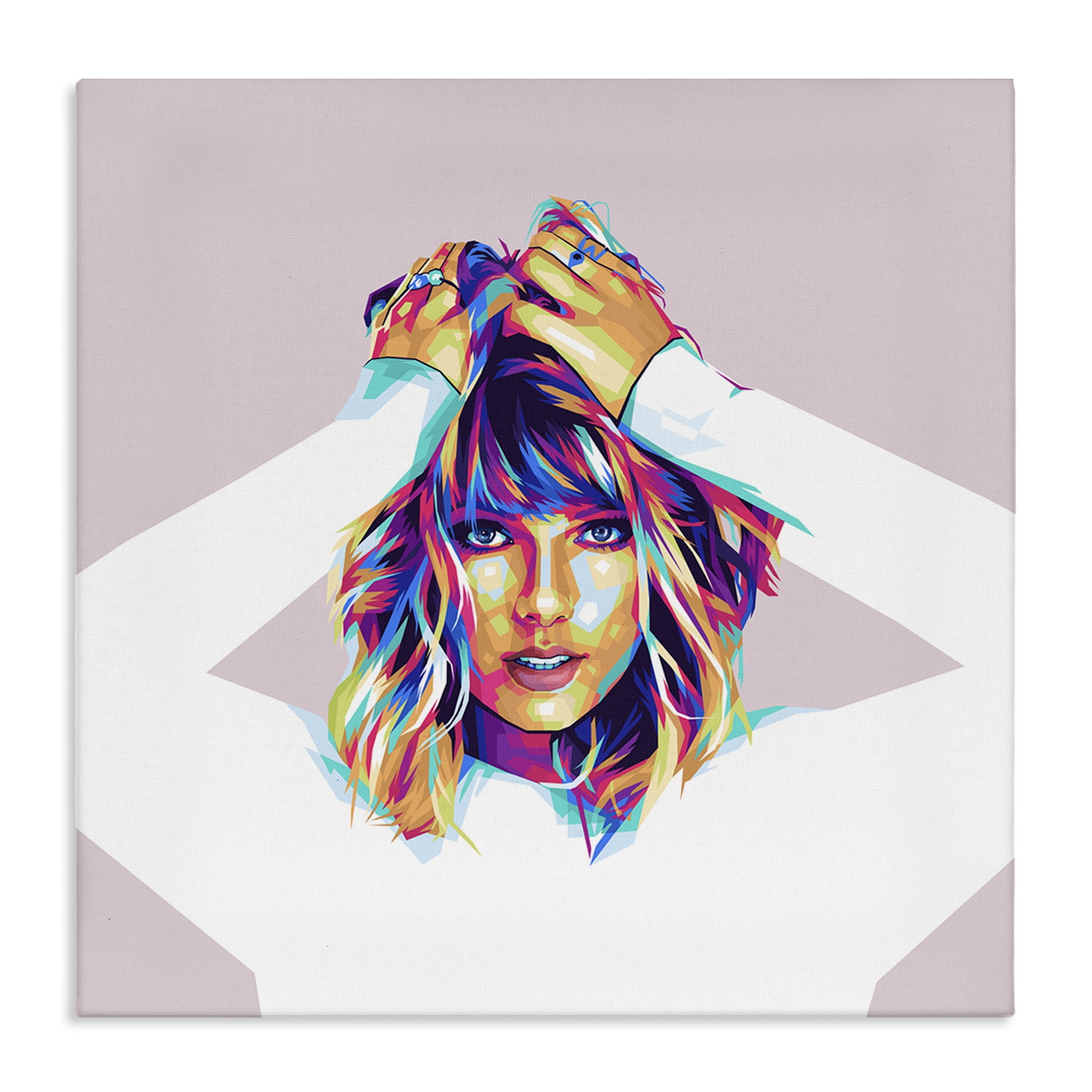 Stupell Industries Rainbow Haired Taylor People Painting Wrapped Canvas Art Print Wall Art, 17 x 17
