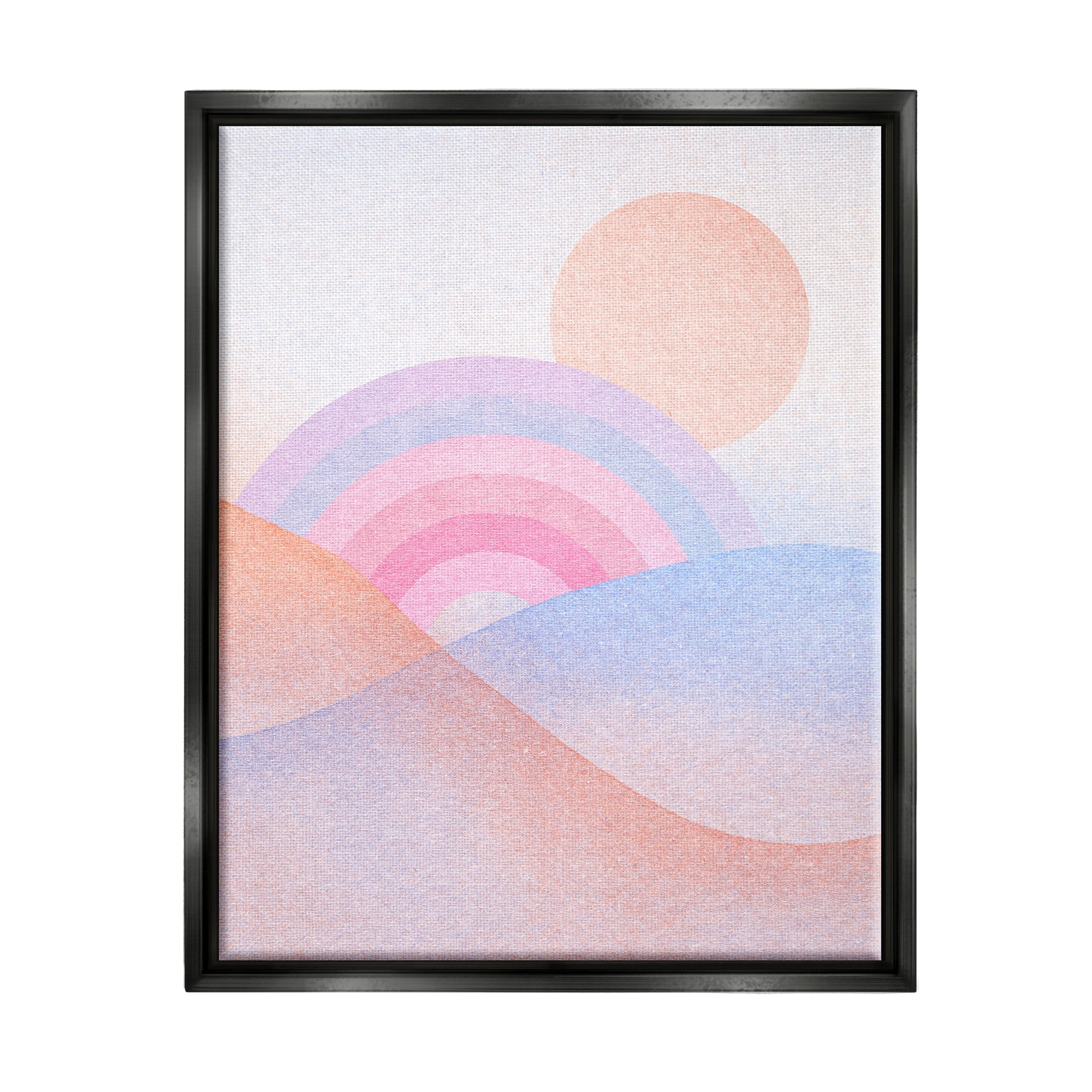 Stupell Industries Rainbow Hills Landscape Blue Ombre Landscape Painting Black Floater Framed Art Print Wall Art