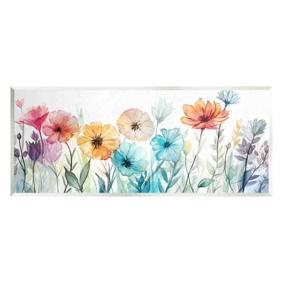 Stupell Industries Rainbow Hued Blossoms Botanical & Floral Painting Unframed Art Print Wall Art, 17 x 7