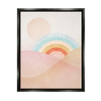 Stupell Industries Rainbow Landscape Neutral Tones Landscape Painting Black Floater Framed Art Print Wall Art