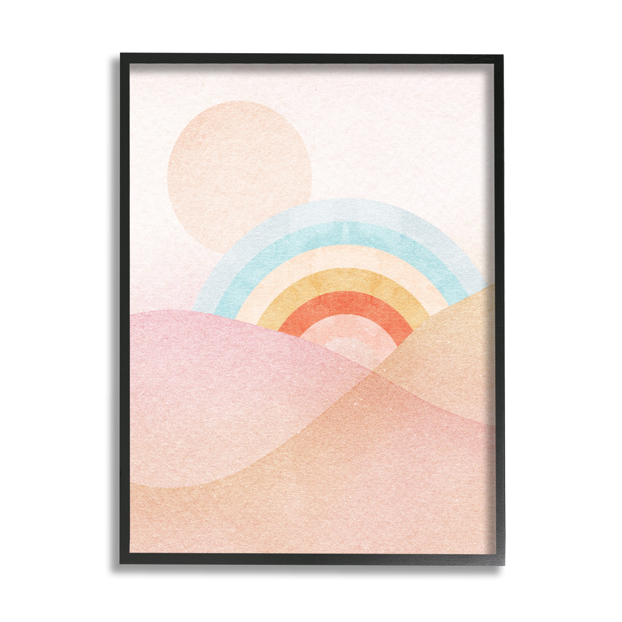 Stupell Industries Rainbow Landscape Neutral Tones Landscape Painting Black Framed Art Print Wall Art
