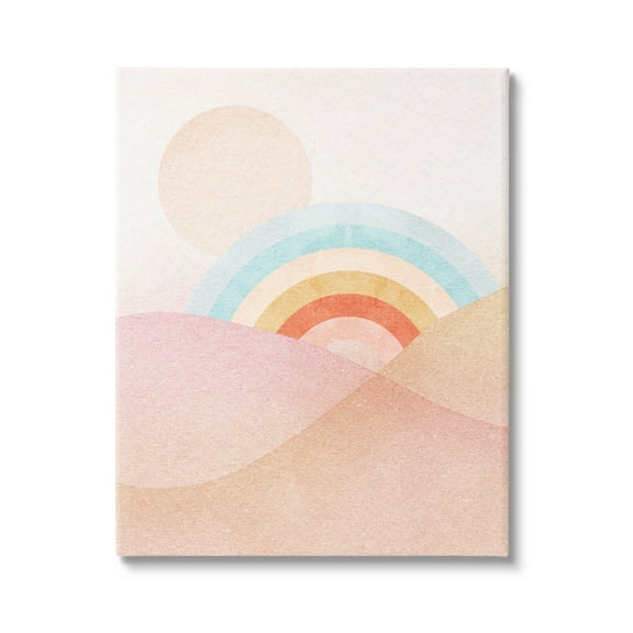 Stupell Industries Rainbow Landscape Neutral Tones Landscape Painting Gallery Wrapped Canvas Print Wall Art