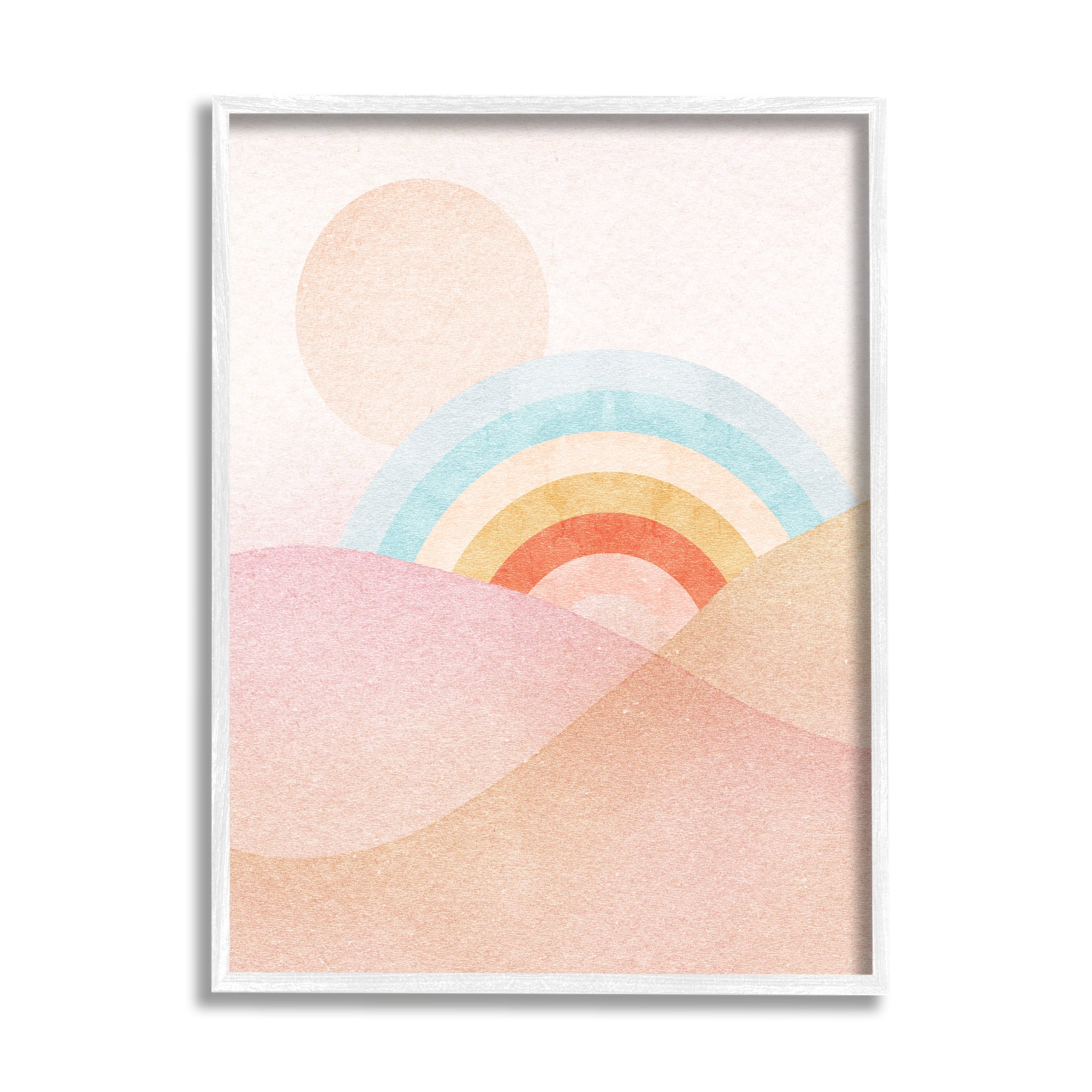 Stupell Industries Rainbow Landscape Neutral Tones Landscape Painting White Framed Art Print Wall Art