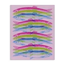 Stupell Industries Rainbow Layered Fish Animals & Insects Painting Gallery Wrapped Canvas Art Print Wall Art, 16 x 20