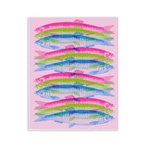 Stupell Industries Rainbow Layered Fish Animals & Insects Painting Unframed Art Print Wall Art, 11 x 14