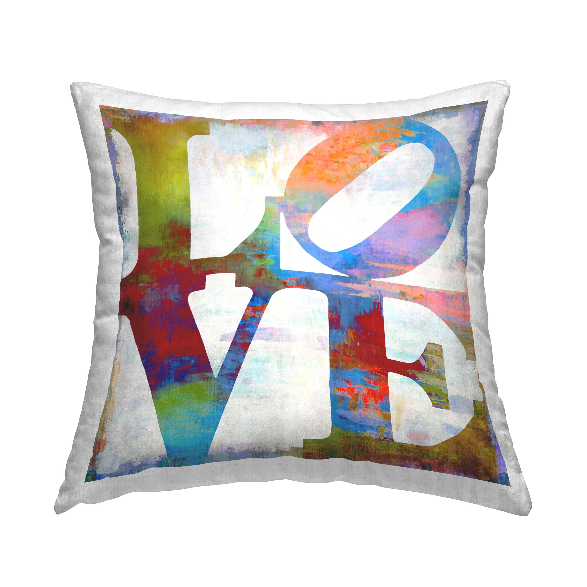 Stupell Industries Rainbow Love Distressed Letters Printed Throw