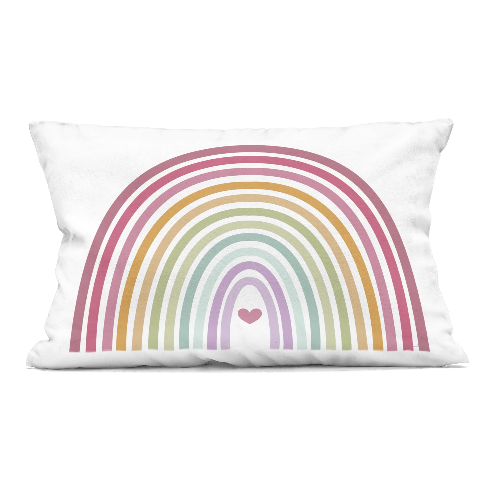 Stupell Industries Rainbow Love & Heart Decorative Printed Throw Pillow, design by Susan Ball