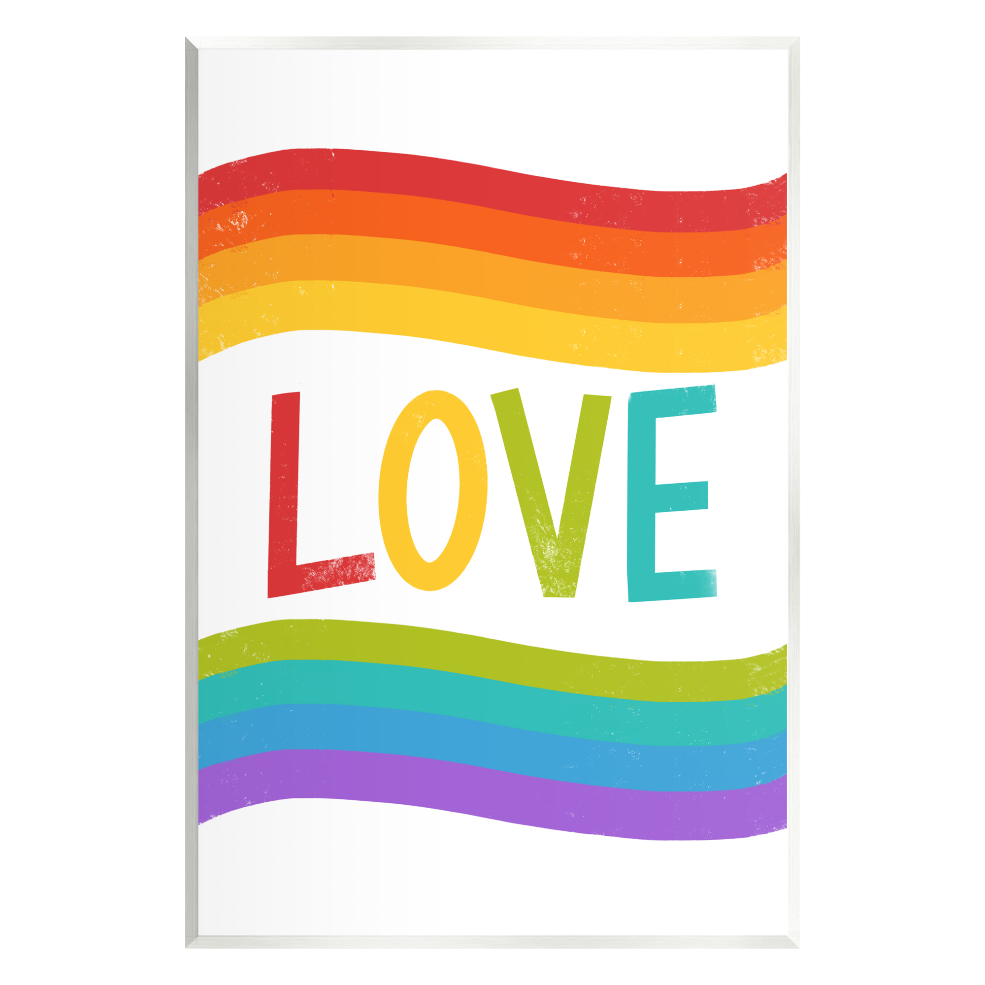 Stupell Industries Rainbow Love Pride Stripes Holiday Painting Unframed Art Print Wall Art