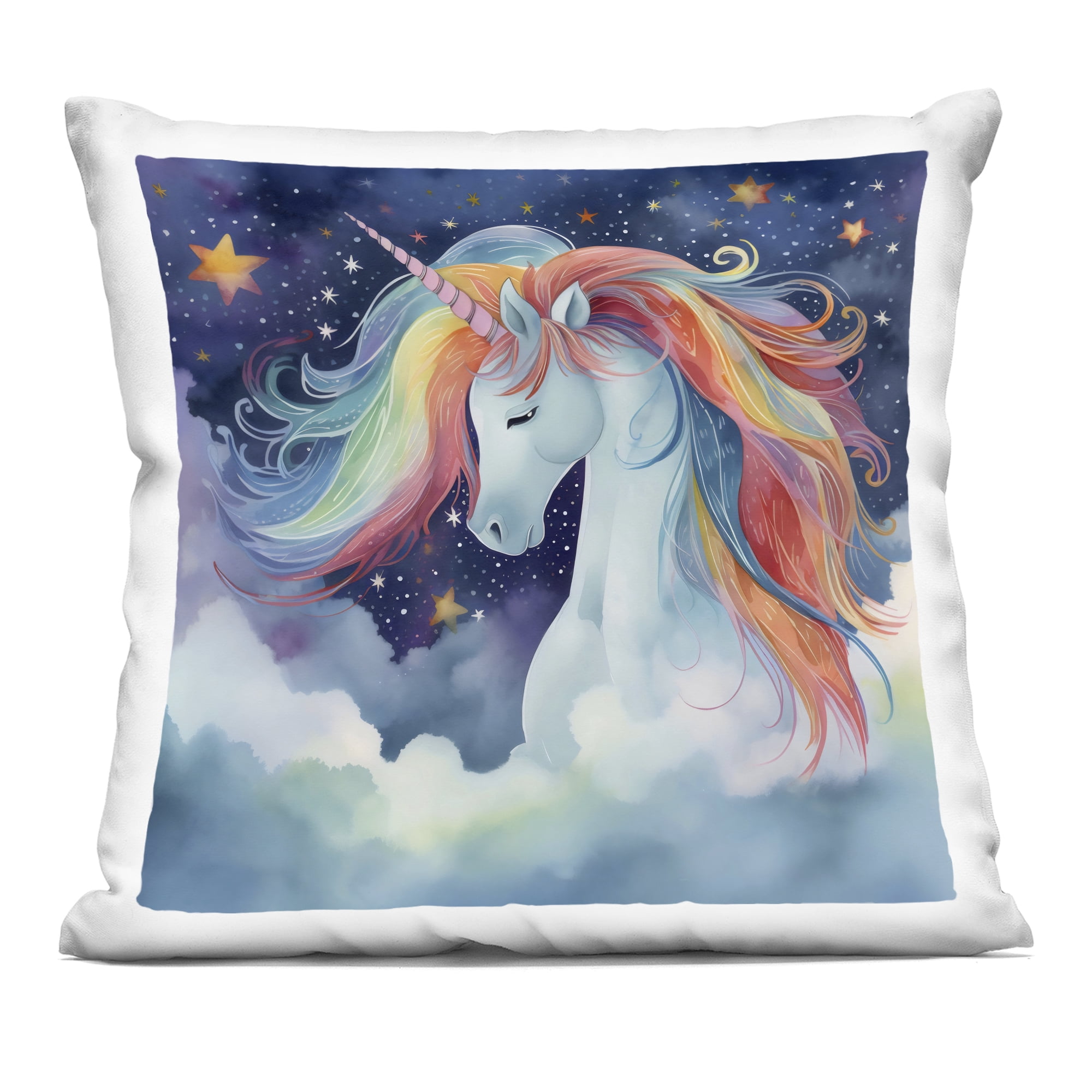 Stupell Industries Rainbow Mane Unicorn in Clouds Decorative Printed Throw Pillow, design by Creative Studio