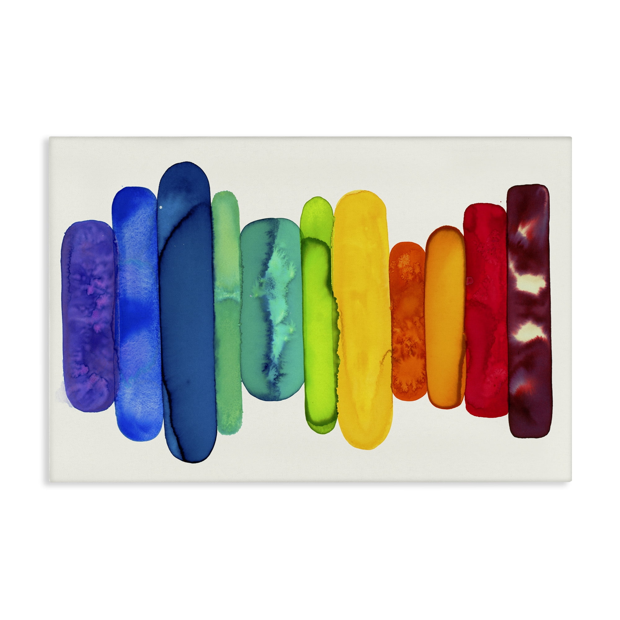 Stupell Industries Rainbow Ombre Shapes Abstract Painting Gallery Wrapped Canvas Art Print Wall Art, 30 x 20