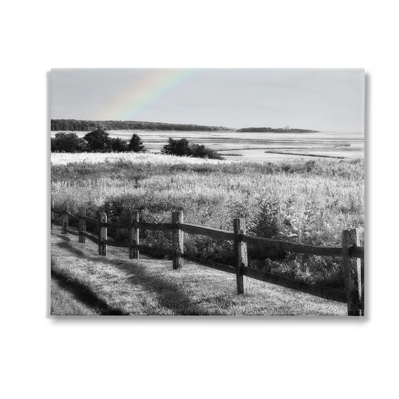 Stupell Industries Rainbow Over Countryside Landscape Photography Gallery Wrapped Canvas Art Print Wall Art, 20 x 16