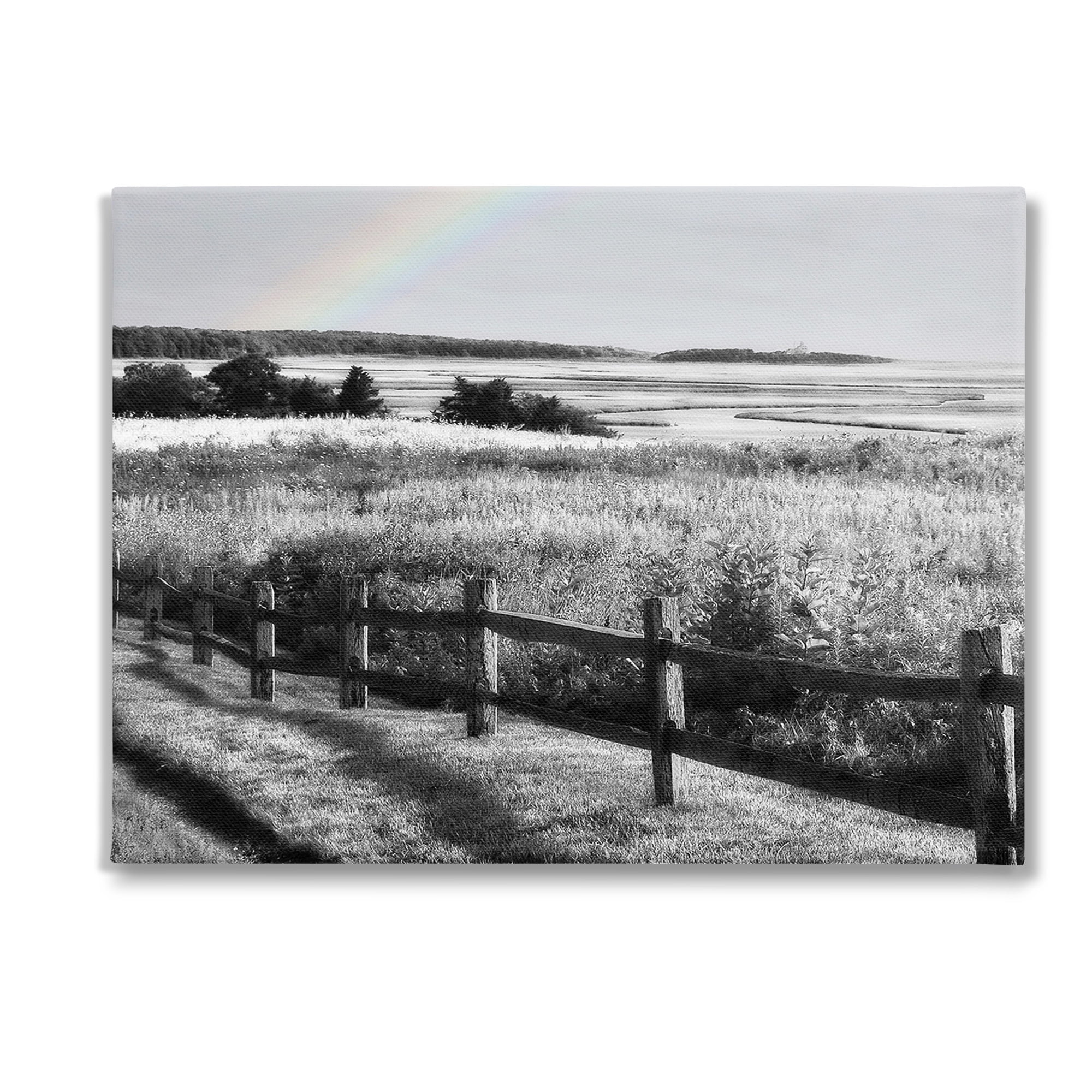 Stupell Industries Rainbow Over Countryside Landscape Photography Gallery Wrapped Canvas Art Print Wall Art, 40 x 30