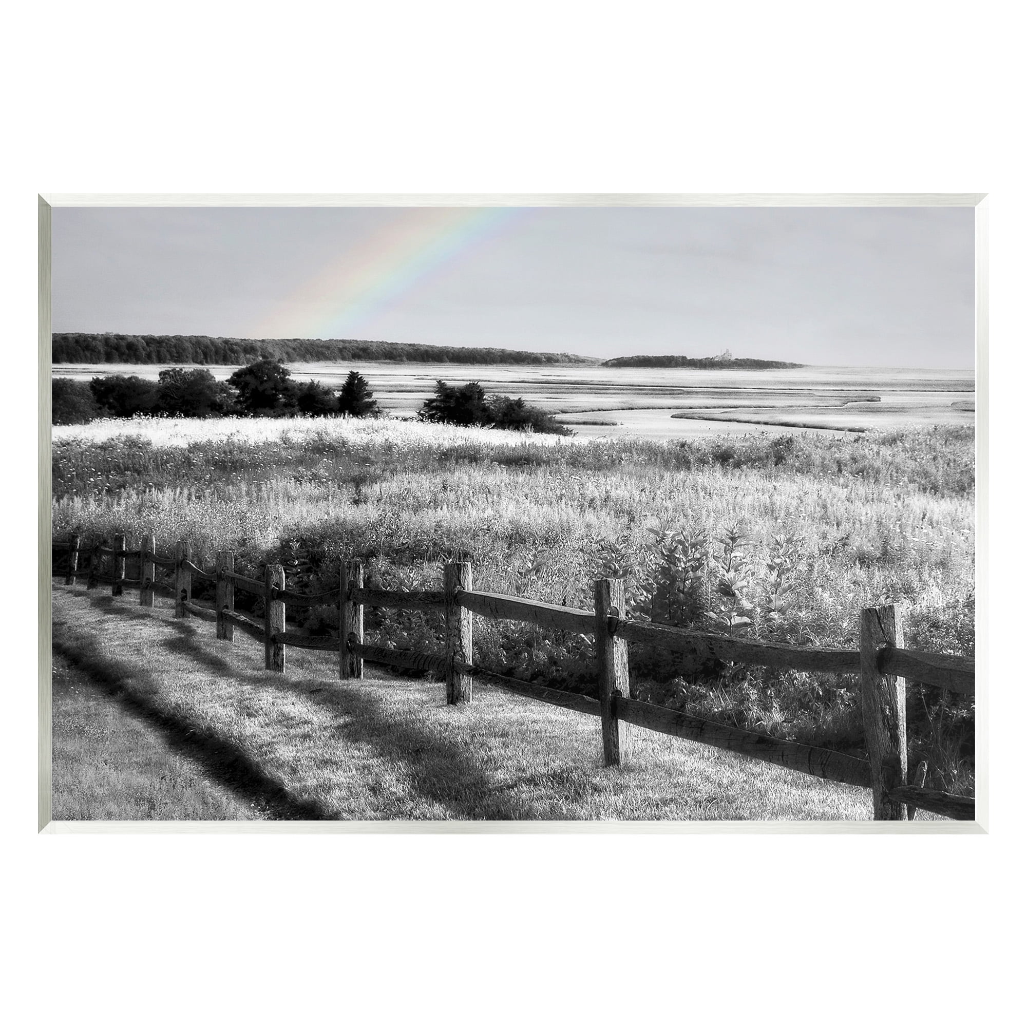 Stupell Industries Rainbow Over Countryside Landscape Photography Unframed Art Print Wall Art, 19 x 13