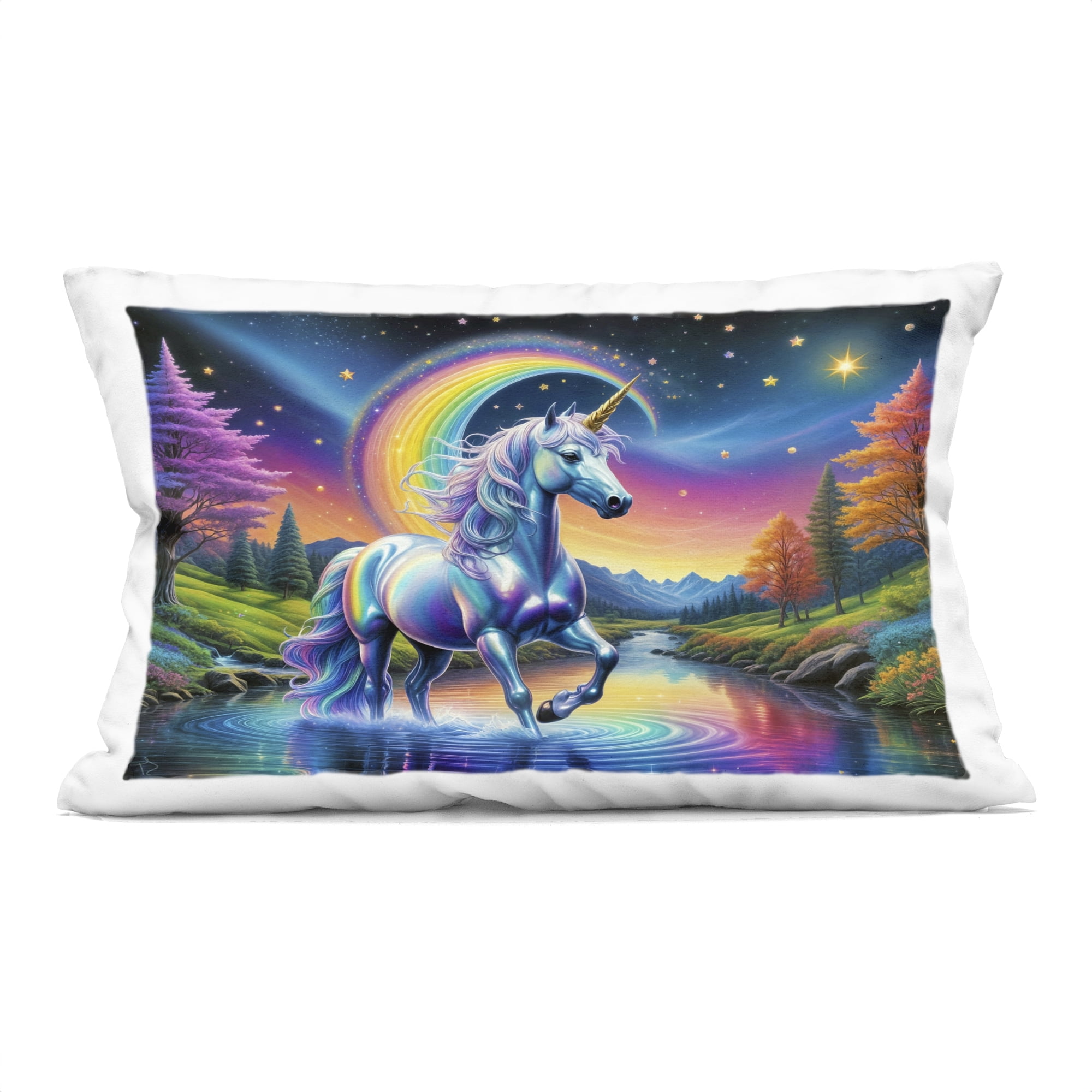 Stupell Industries Rainbow Prism Unicorn Decorative Printed Throw Pillow, design by Tabz Jones