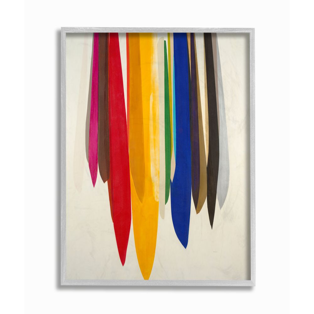Stupell Industries Rainbow Ribbons Abstract Shape Design Framed Wall Art by Third and Wall