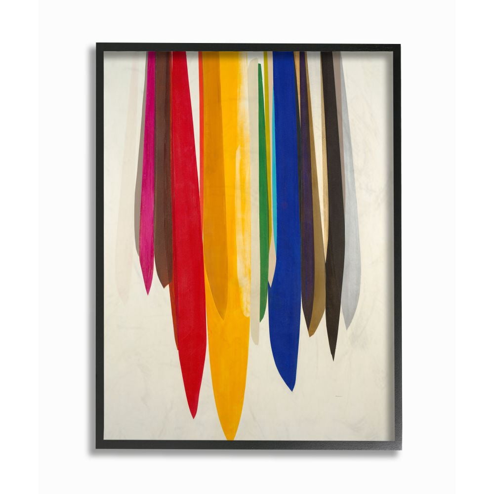 Stupell Industries Rainbow Ribbons Abstract Shape Design Framed Wall Art by Third and Wall