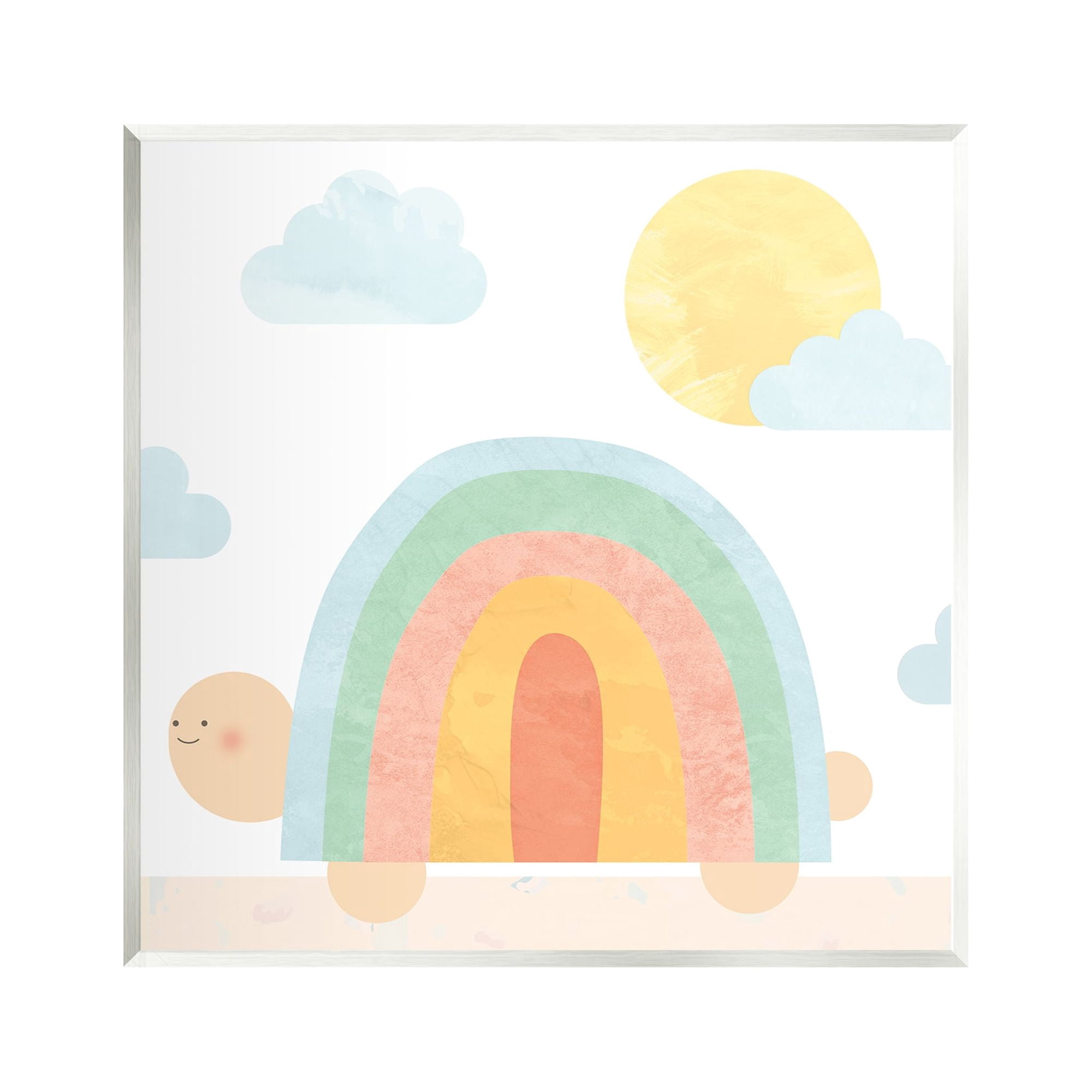 Stupell Industries Rainbow Shape Turtle Shell Scene Animals & Insects Painting Unframed Art Print Wall Art
