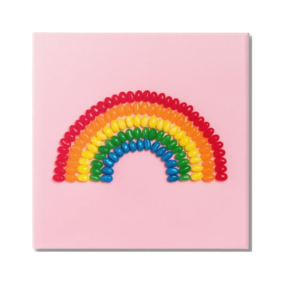 Stupell Industries Rainbow Shaped Candies Food & Beverage Painting Gallery Wrapped Canvas Print Wall Art, 36 x 36